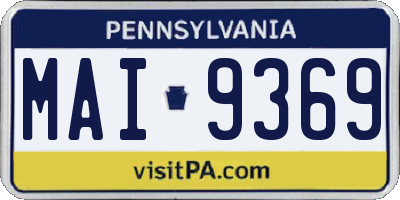 PA license plate MAI9369
