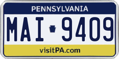 PA license plate MAI9409