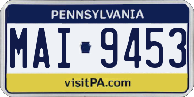 PA license plate MAI9453