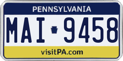 PA license plate MAI9458