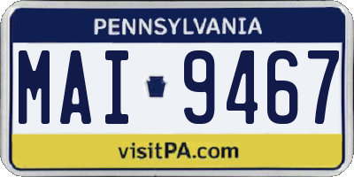 PA license plate MAI9467