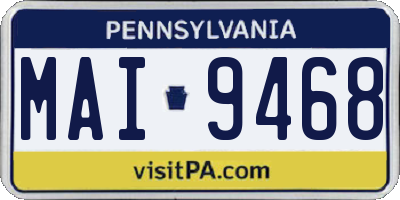 PA license plate MAI9468