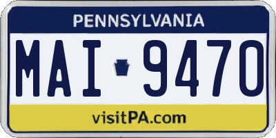 PA license plate MAI9470