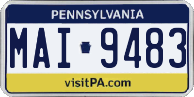 PA license plate MAI9483