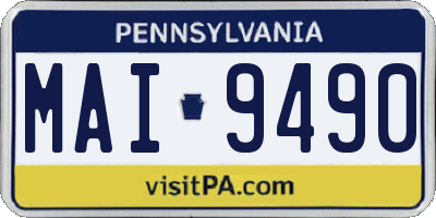 PA license plate MAI9490