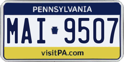 PA license plate MAI9507