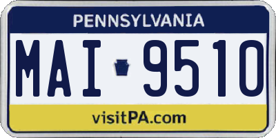 PA license plate MAI9510