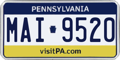 PA license plate MAI9520