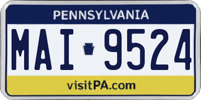 PA license plate MAI9524