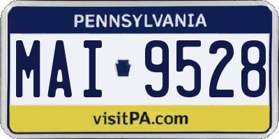 PA license plate MAI9528