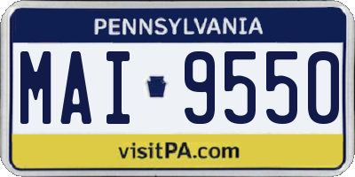 PA license plate MAI9550