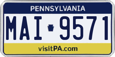 PA license plate MAI9571