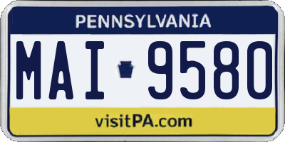 PA license plate MAI9580