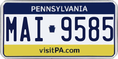 PA license plate MAI9585