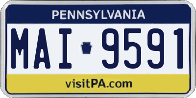 PA license plate MAI9591