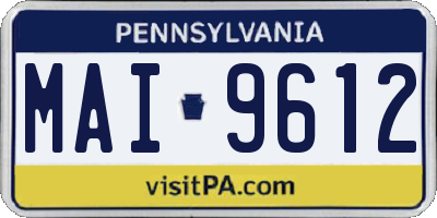 PA license plate MAI9612