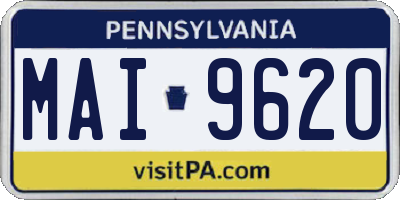 PA license plate MAI9620