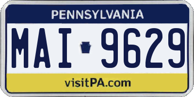 PA license plate MAI9629