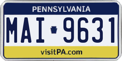 PA license plate MAI9631