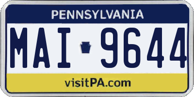 PA license plate MAI9644