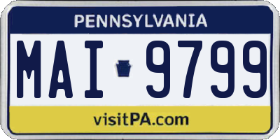 PA license plate MAI9799