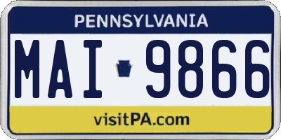 PA license plate MAI9866