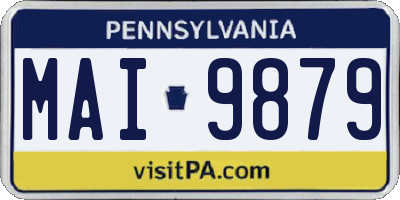 PA license plate MAI9879