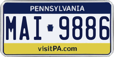 PA license plate MAI9886