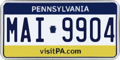PA license plate MAI9904
