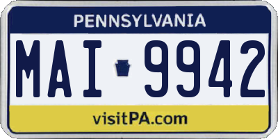 PA license plate MAI9942
