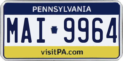 PA license plate MAI9964