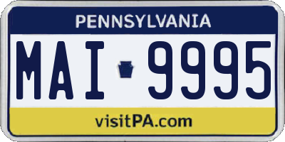 PA license plate MAI9995