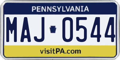 PA license plate MAJ0544