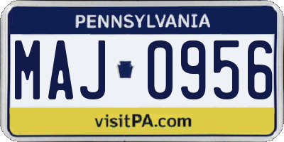 PA license plate MAJ0956