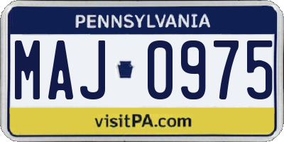 PA license plate MAJ0975