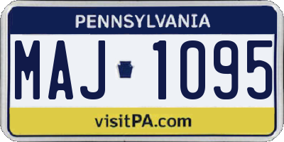 PA license plate MAJ1095