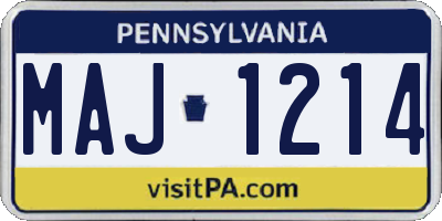 PA license plate MAJ1214
