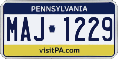 PA license plate MAJ1229