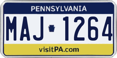 PA license plate MAJ1264