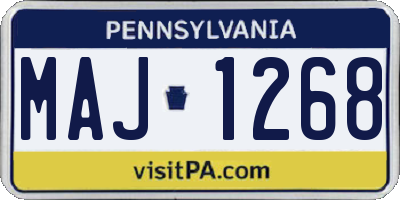PA license plate MAJ1268