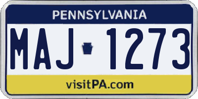 PA license plate MAJ1273