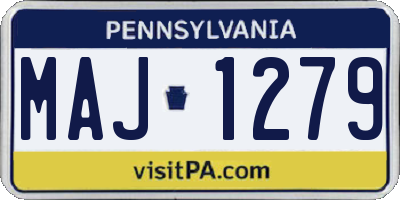 PA license plate MAJ1279