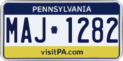 PA license plate MAJ1282