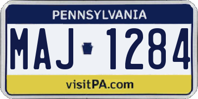 PA license plate MAJ1284