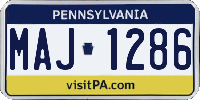 PA license plate MAJ1286