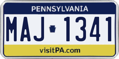 PA license plate MAJ1341