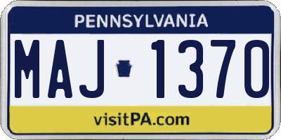PA license plate MAJ1370