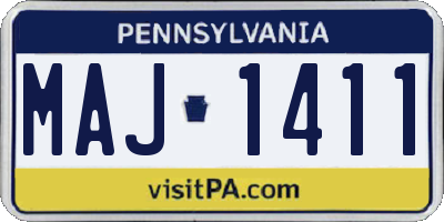 PA license plate MAJ1411