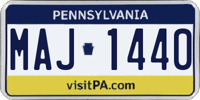 PA license plate MAJ1440