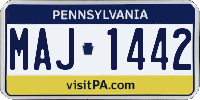 PA license plate MAJ1442